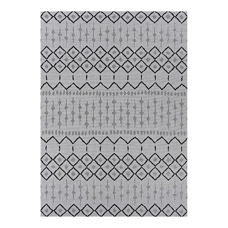 Couristan Afuera Histone Hadron Indoor Outdoor Area Rug, Grey, 5X7.5 Ft