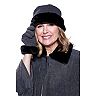 Women's Le Moda Faux Fur Trim Polar Fleece Wrap with Matching Gloves & Hat