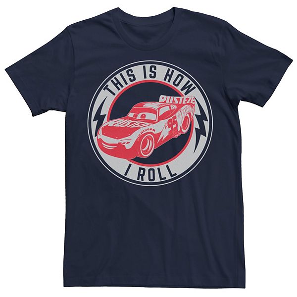 Men S Disney Pixar Cars Lightning Mcqueen How I Roll Tee