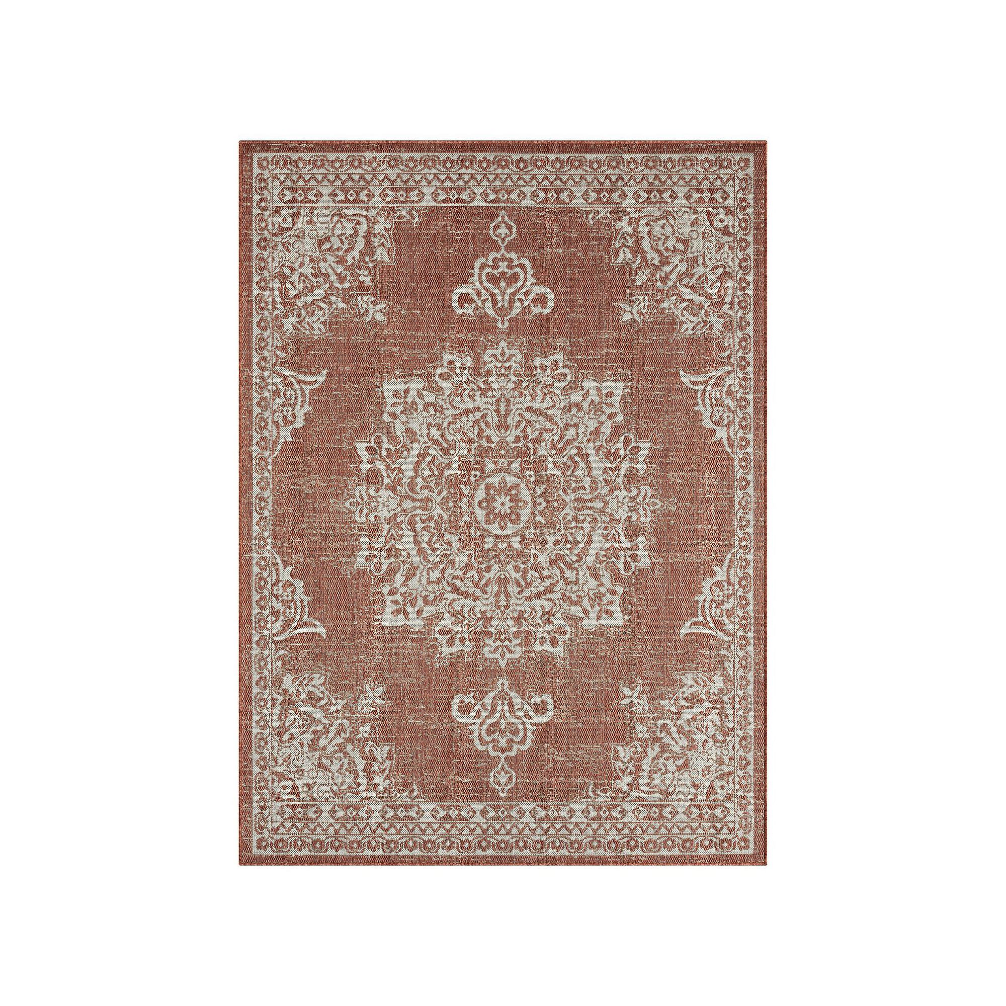 Nicole Miller New York Kenmare Patio Country Azalea Area Rug, Red SKU:36624 sku 36624