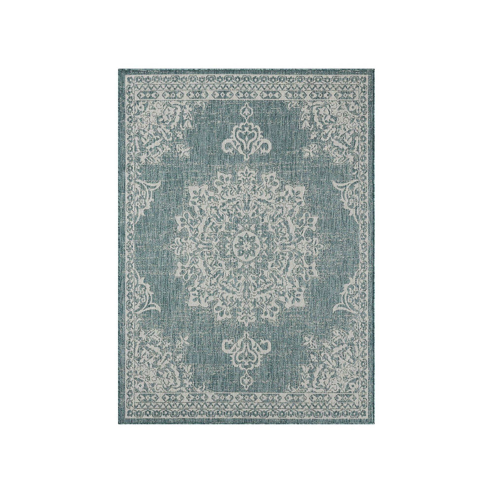 Nicole Miller New York Kenmare Patio Country Azalea Area Rug, Blue