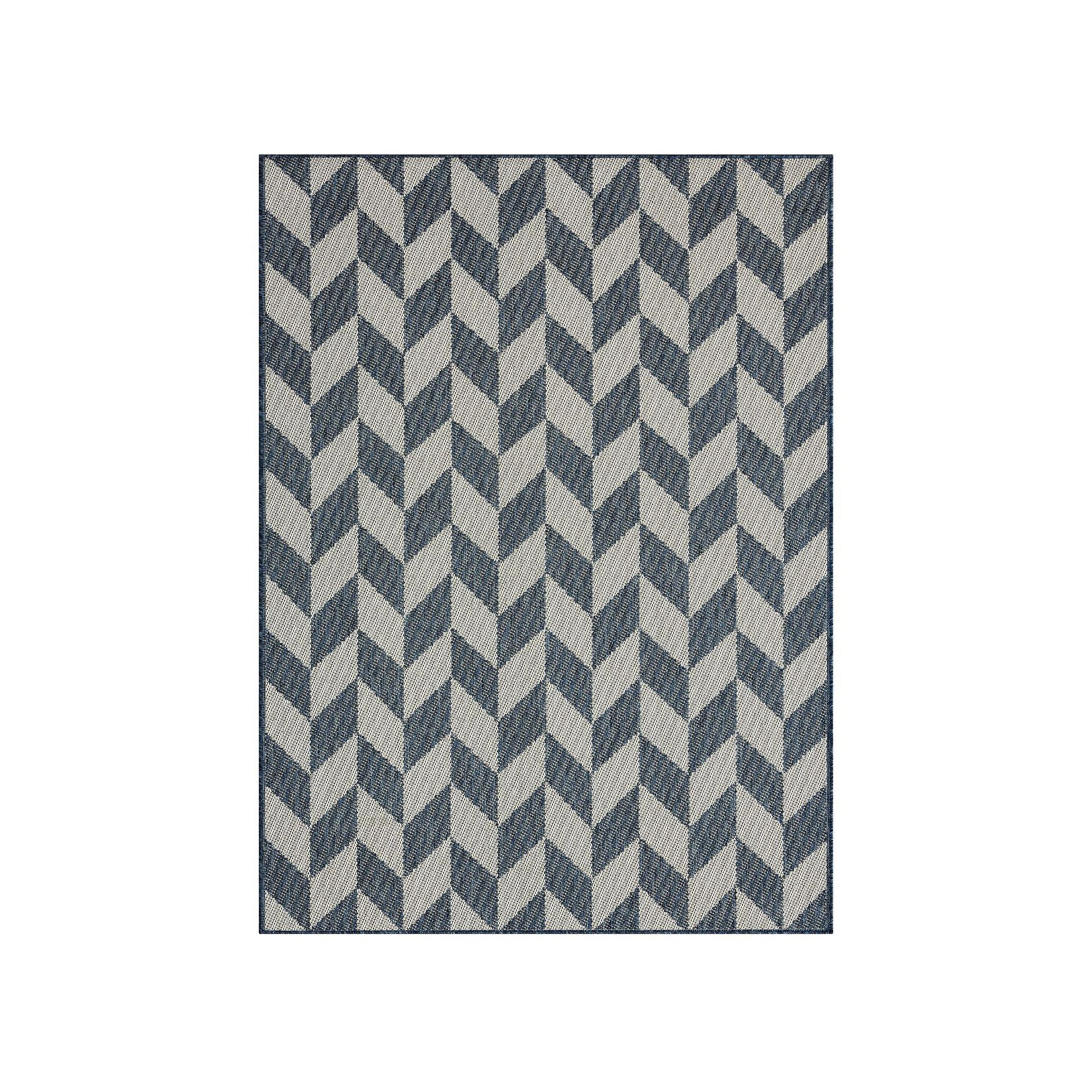 Nicole Miller New York Kenmare Patio Country Calla Area Rug, Navy Blue