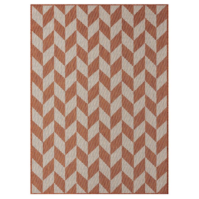 Nicole Miller NY Kenmare Patio Country Calla Area Rug, Orange, 8X10 Ft