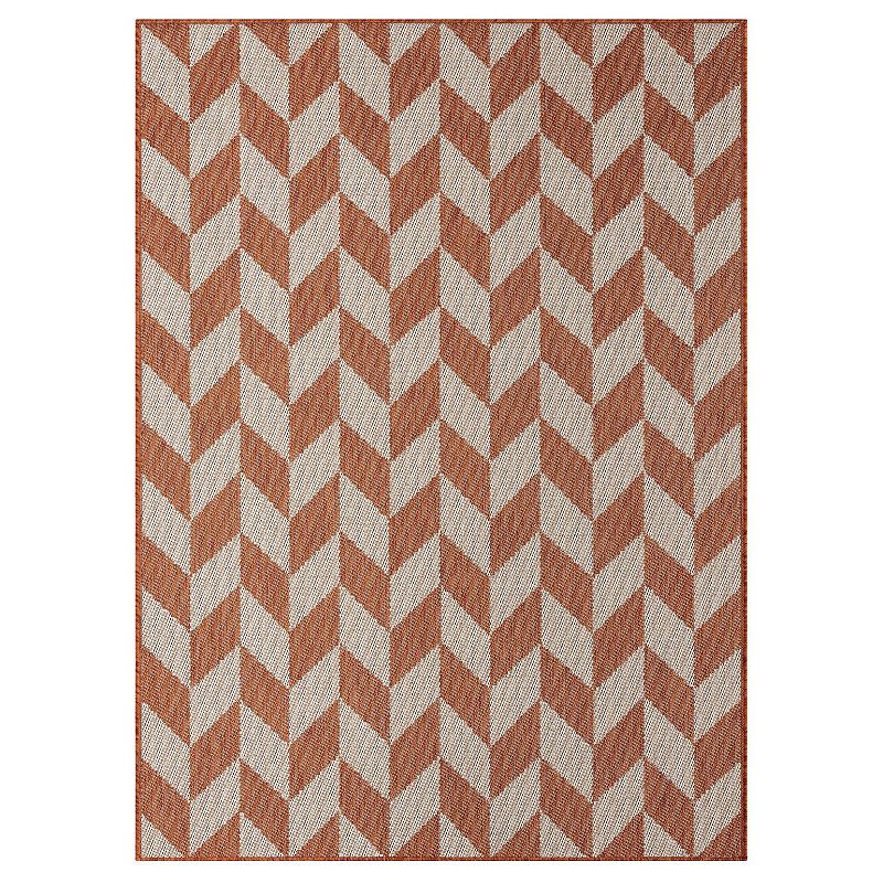 Nicole Miller NY Kenmare Patio Country Calla Area Rug, Orange, 8X10 Ft