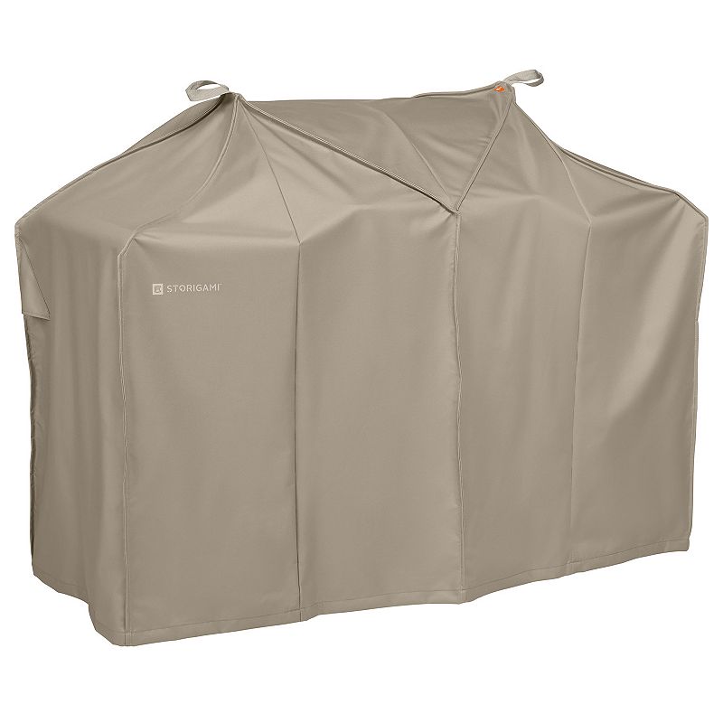 Classic Accessories Storigami Easy Fold Water-Resistant 58 Inch BBQ Grill Cover  Goat Tan