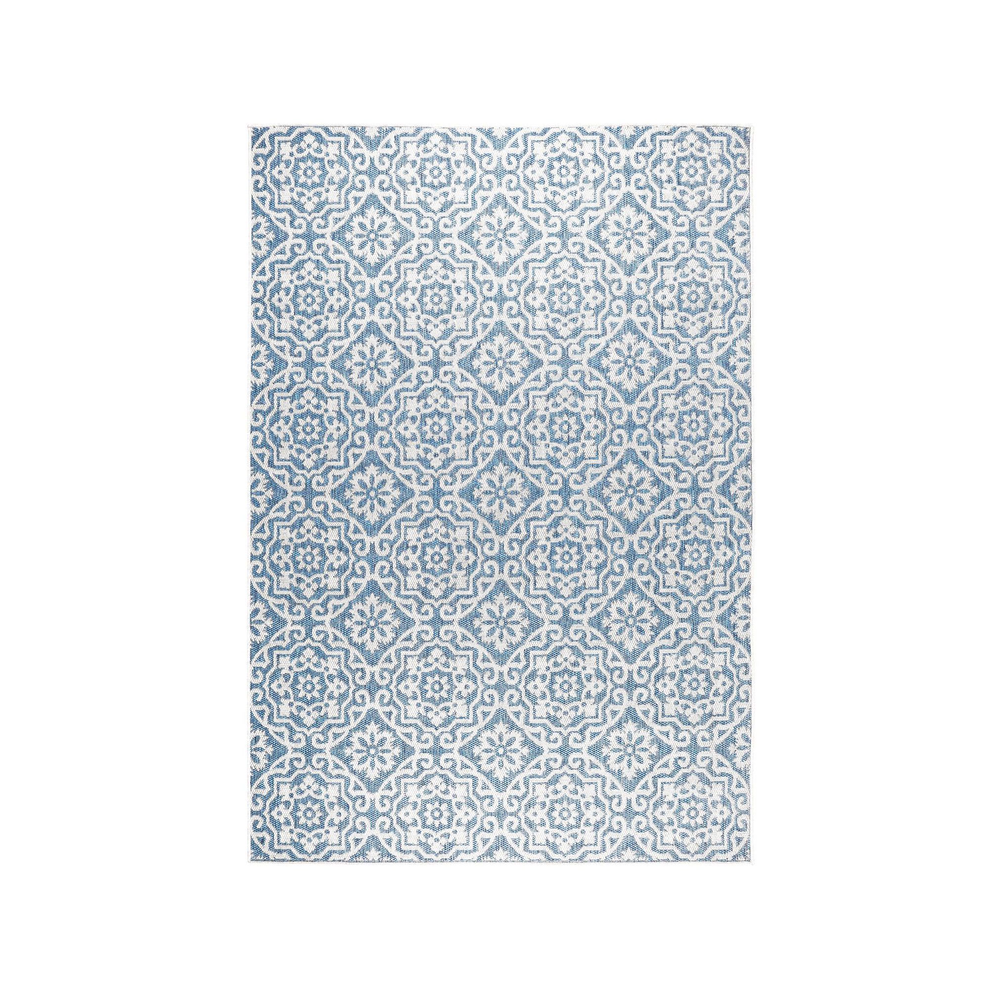 Nicole Miller New York Kenmare Patio Country Danica Area Rug, Blue Gray