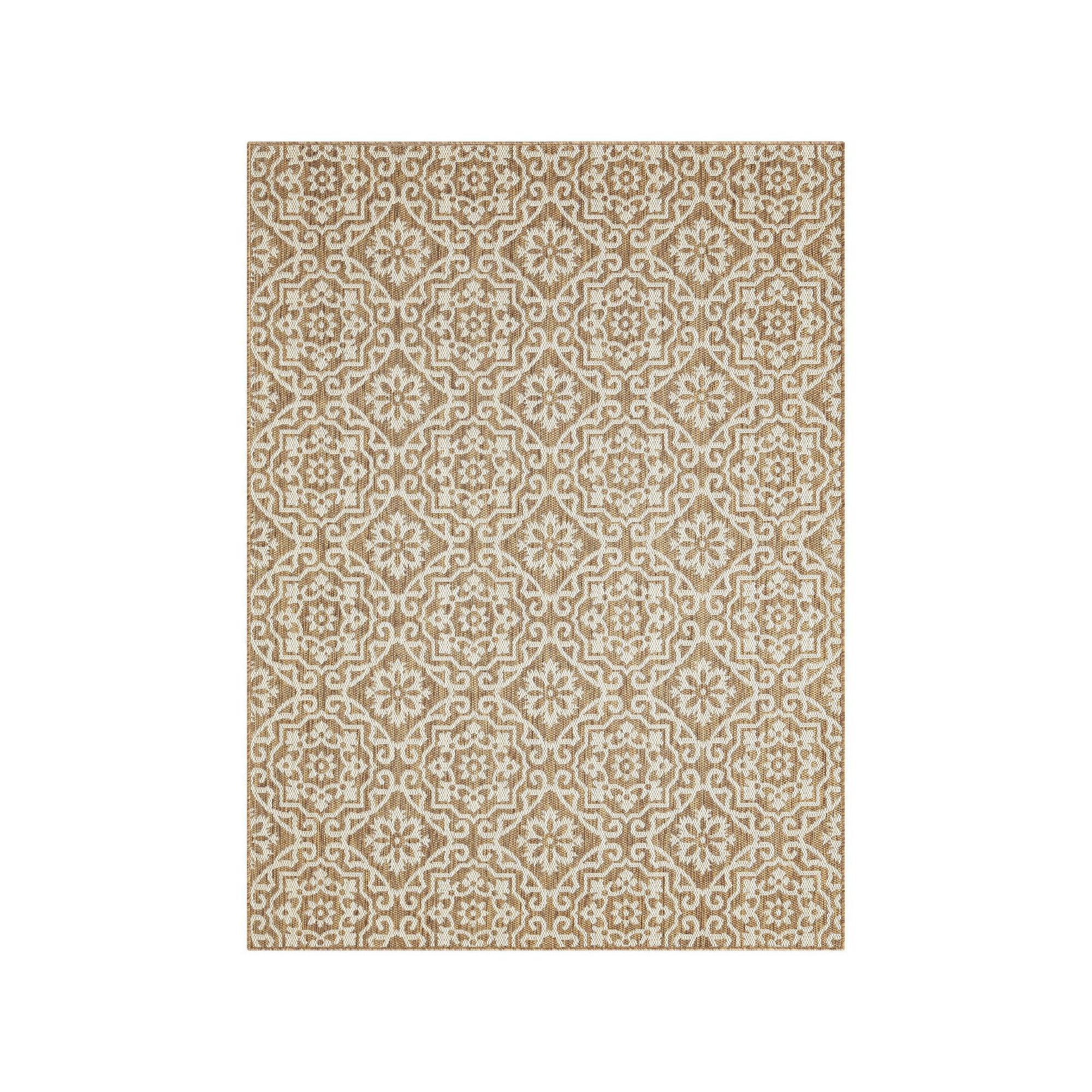 Nicole Miller New York Kenmare Patio Country Danica Area Rug, Brown Beige SKU:637885 sku 637885