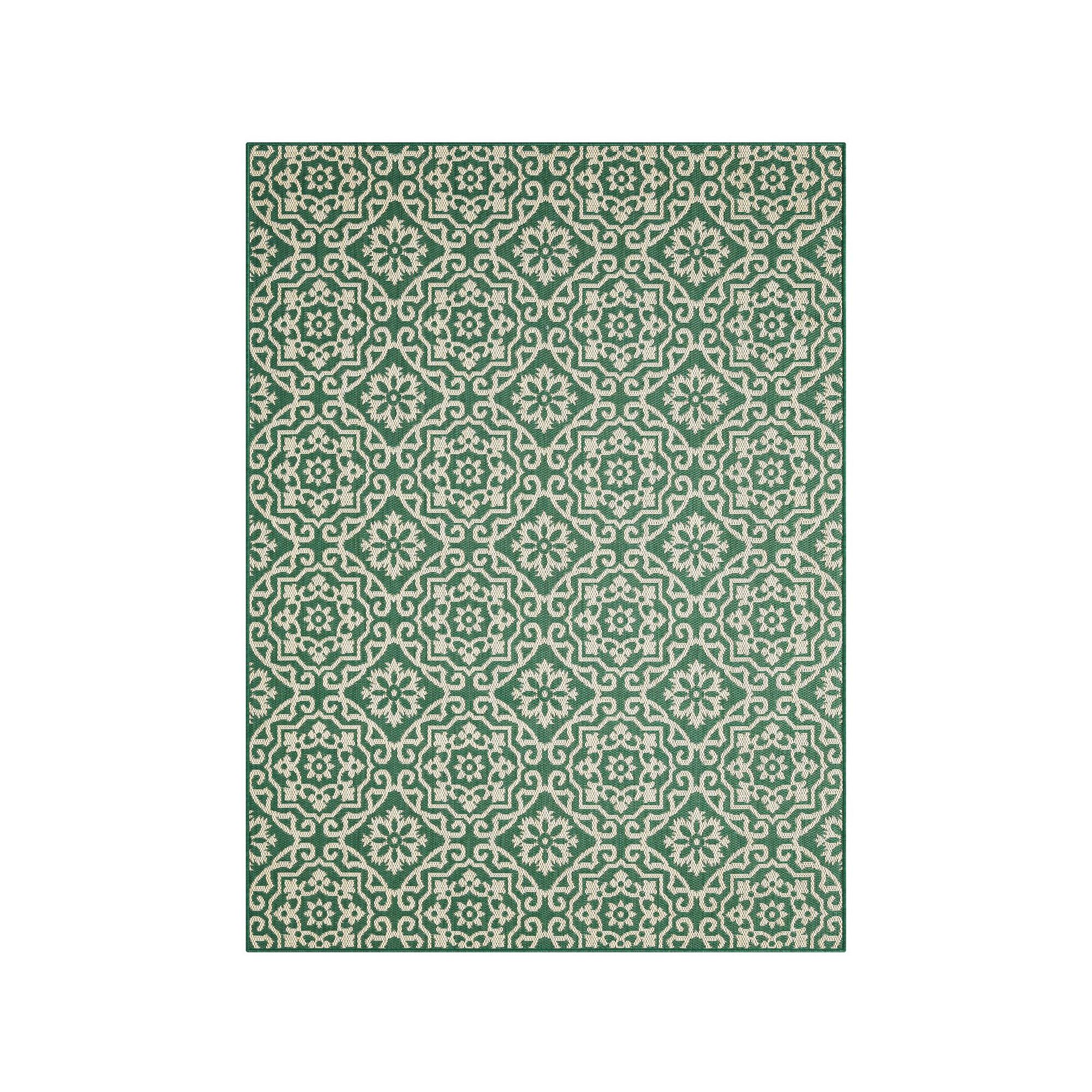 Nicole Miller New York Kenmare Patio Country Danica Area Rug, Green Beige
