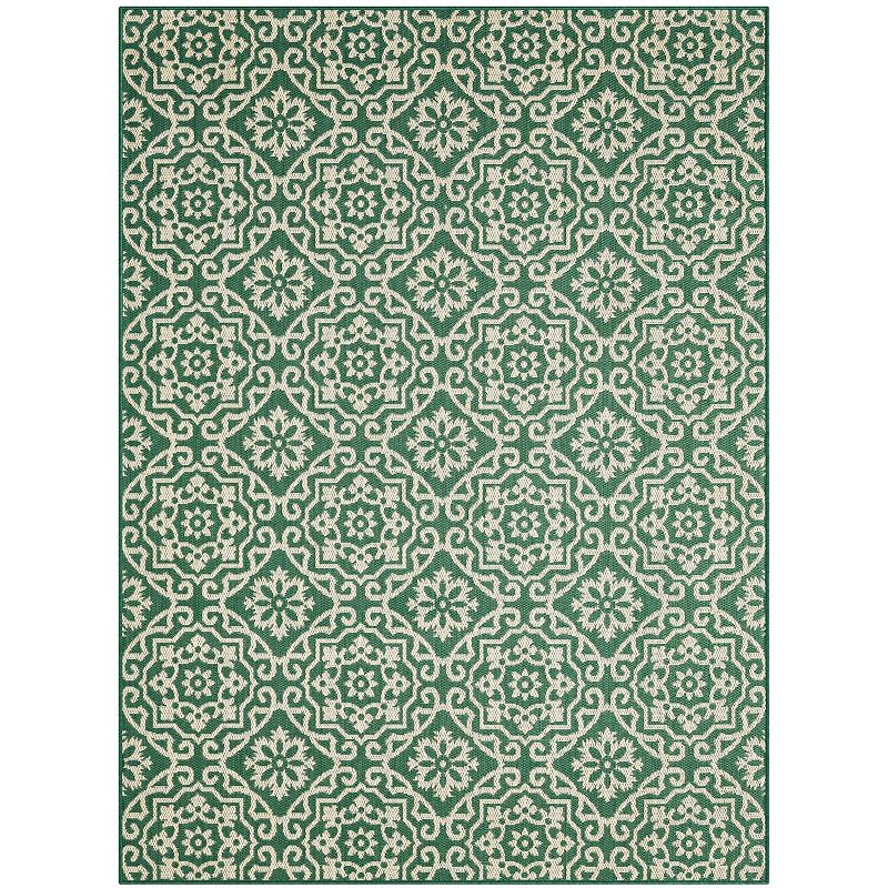 Nicole Miller New York Patio Country Danica Indoor/Outdoor Area Rug  Green/Beige  7 9 x10 2