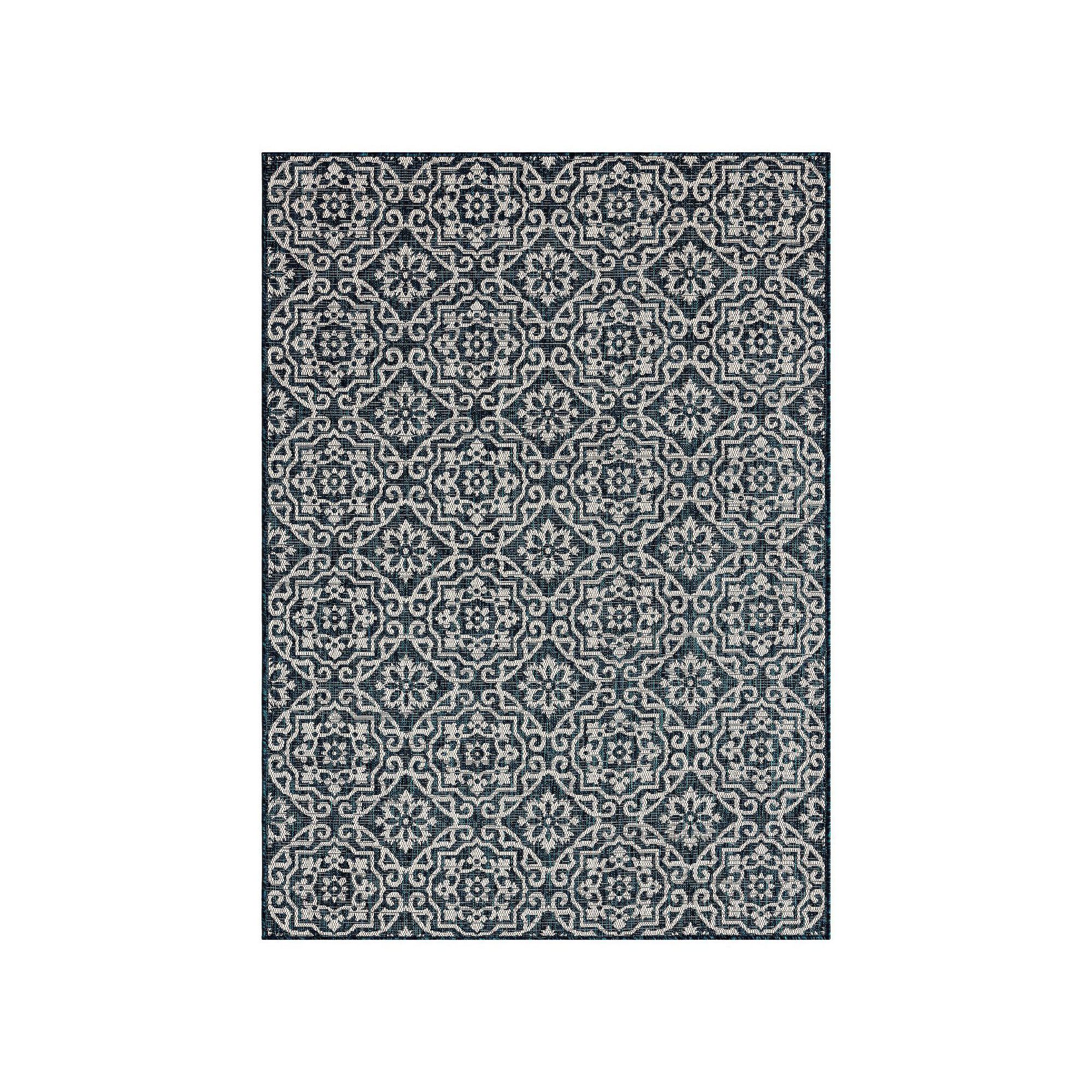 Nicole Miller New York Kenmare Patio Country Danica Area Rug, Navy Blue