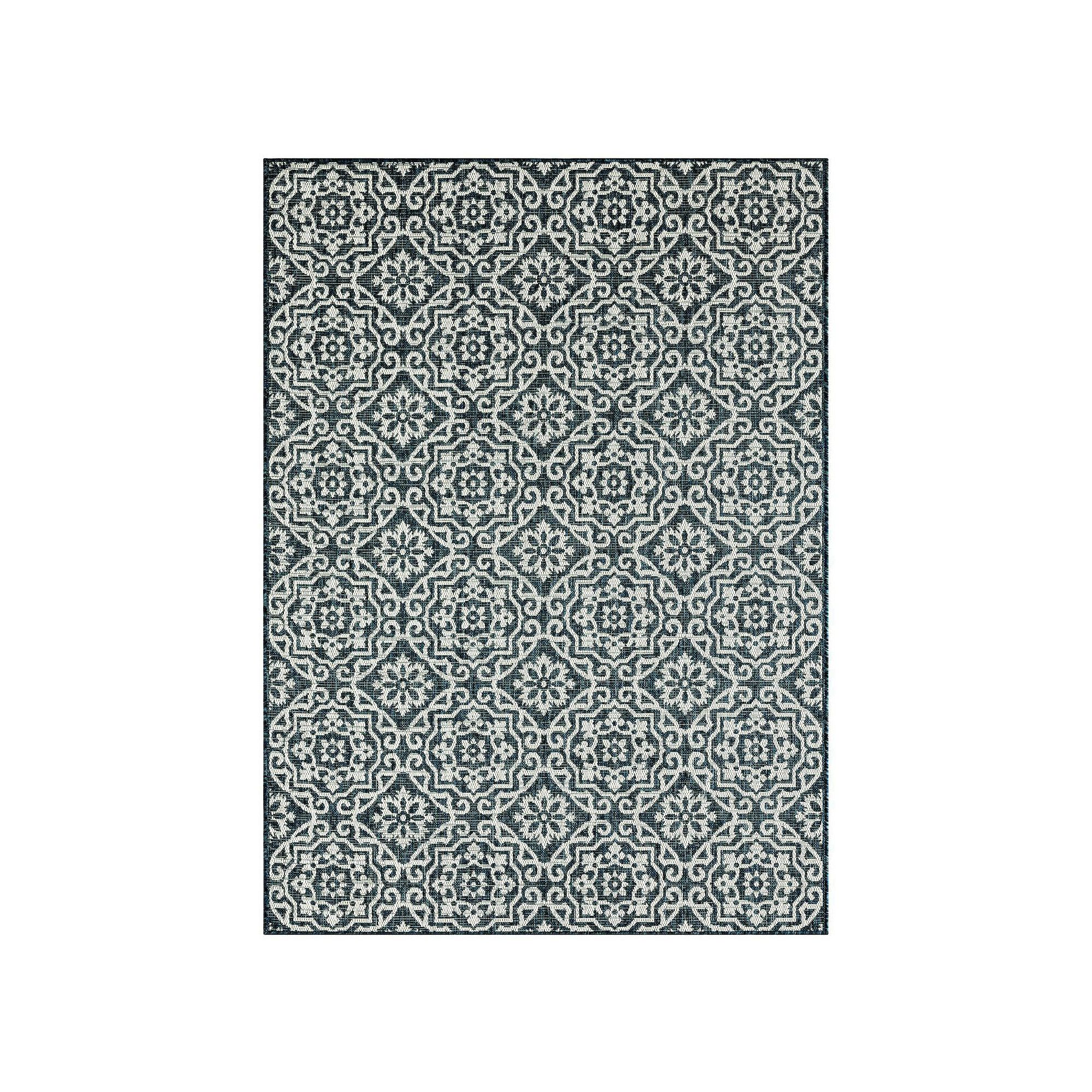 Nicole Miller New York Kenmare Patio Country Danica Area Rug, Blue