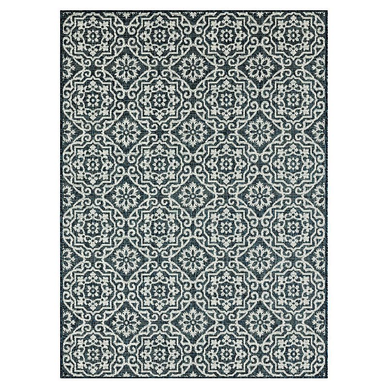 Nicole Miller Country Danica Geometric Outdoor Rectangular Area Rug, One Size, Blue