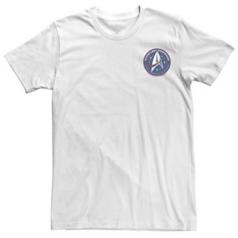 Men's Star Trek Discovery Blue and Red Federation of Planets Logo Tee