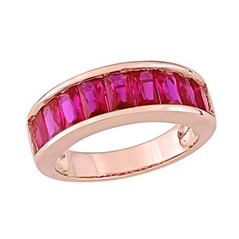 Stella Grace 18k Rose Gold Over Silver Lab-Created Ruby Anniversary Band