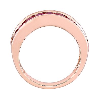 Stella Grace 18k Rose Gold Over Silver Lab-Created Ruby Anniversary Band