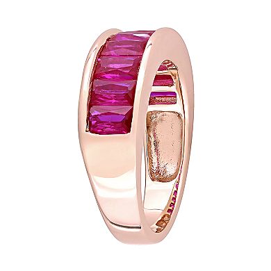 Stella Grace 18k Rose Gold Over Silver Lab-Created Ruby Anniversary Band
