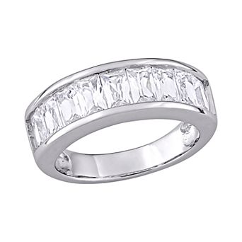 Stella Grace Sterling Silver Lab-Created White Sapphire Anniversary Band