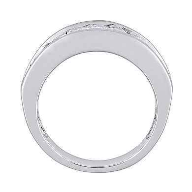Stella Grace Sterling Silver Lab-Created White Sapphire Anniversary Band
