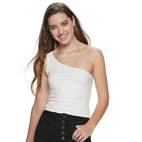 Juniors' SO® One Shoulder Cropped Tank Top