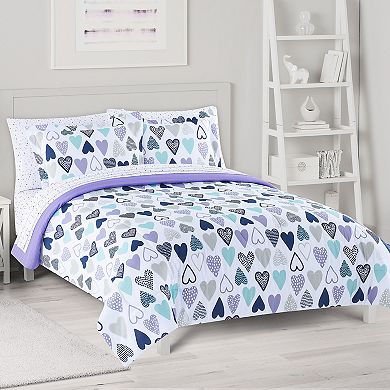 The Big One Reversible Lucy Hearts Comforter Set