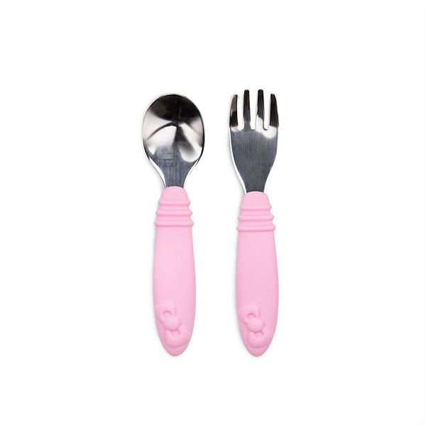 Bumkins Spoon and Fork Hello Kitty, Pink