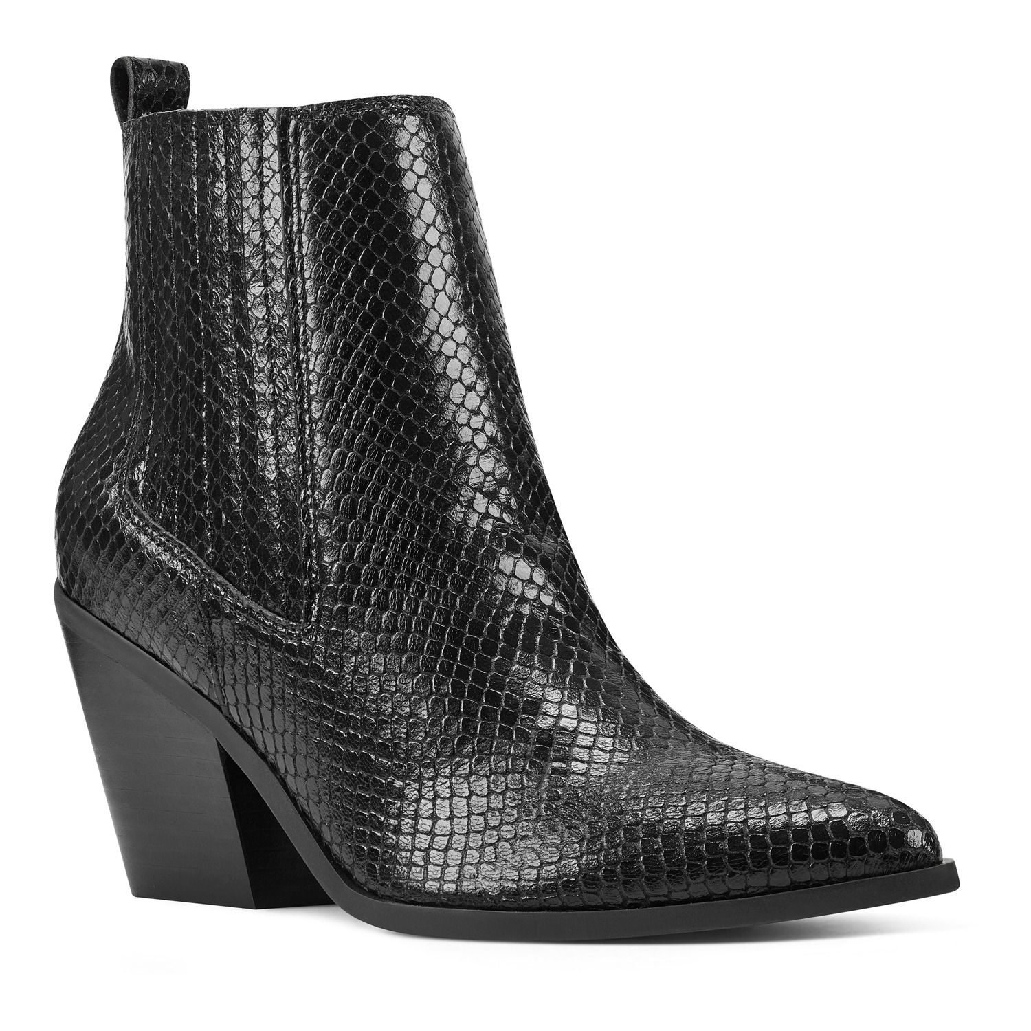 nine west black leather ankle boots