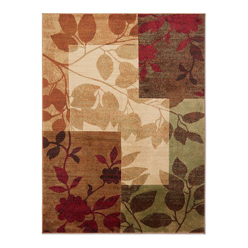Home Dynamix Tribeca Amelia Contemporary Geometric Floral Area Rug  Beige/Brown  6 7 x9 10