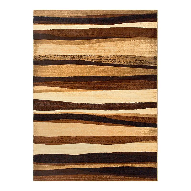 Home Dynamix Tribeca Jayden Area Rug, Brown, 8X10.5 Ft - 33316519 - Home Decor Featuring an abstract motif of wavy lines in shade sku 33316519