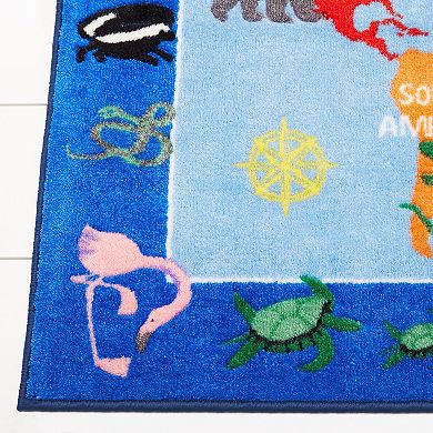 Eric Carle Elementary World Map Kids Area Rug