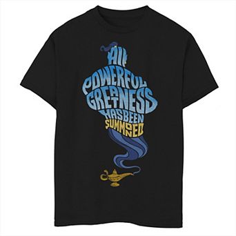Disney's Aladdin Boys 8-20 Live Action All Powerful Greatness Word Stack Graphic Tee
