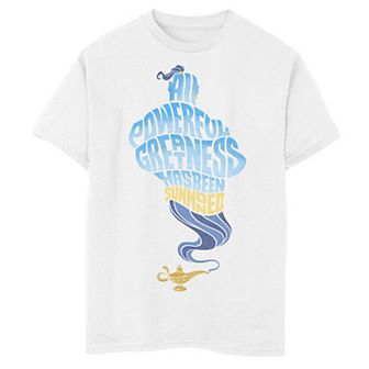 Disney's Aladdin Boys 8-20 Live Action All Powerful Greatness Word Stack Graphic Tee