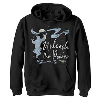 Disney's Aladdin Boys 8-20 Live Action Genie Unleash The Power Portrait Graphic Fleece Pullover Hoodie