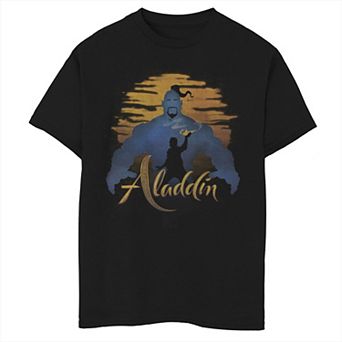 Disney's Aladdin Boys 8-20 Live Action Genie & Aladdin Sunset Silhouette Graphic Tee