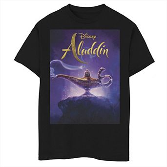 Disney's Aladdin Boys 8-20 Poster Logo Genie Lamp Graphic Tee