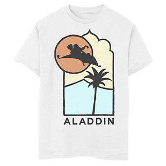 Disney's Aladdin Boys 8-20 Live Action Carpet Ride Line Art Logo Graphic Tee