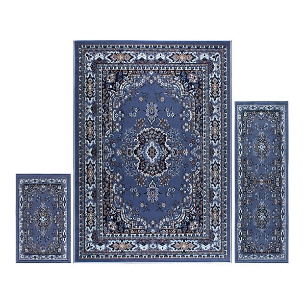 Home Dynamix Ariana 3-Piece Area Rug Set, Ebony/Chocolate