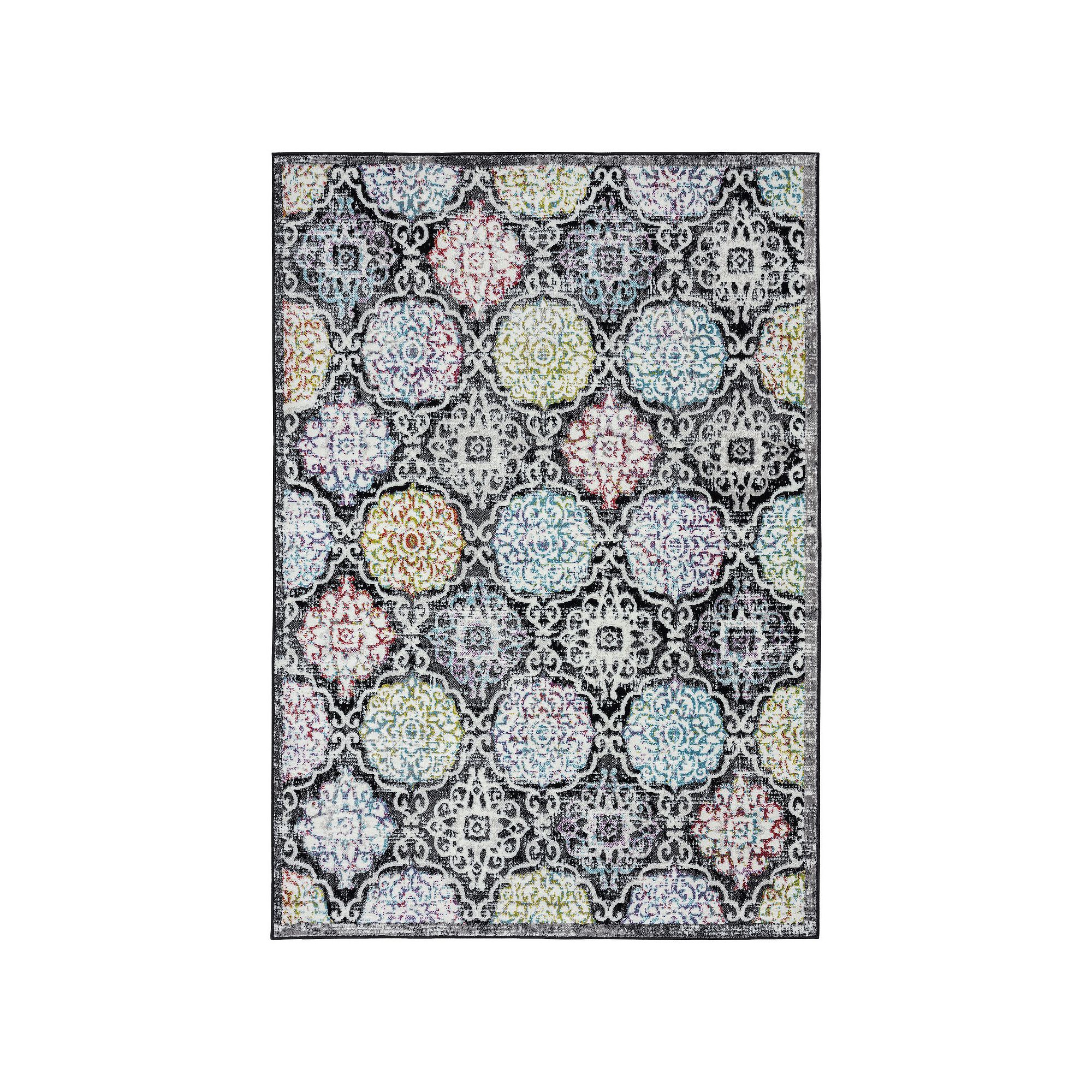 Home Dynamix Boho Andorra Area Rug, Black Pink