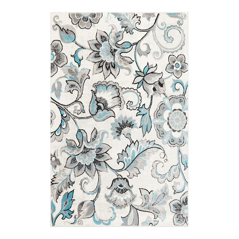 Home Dynamix Boho Odesa Ivory Blue Area Rug, Multicolor, 9X12.5 Ft