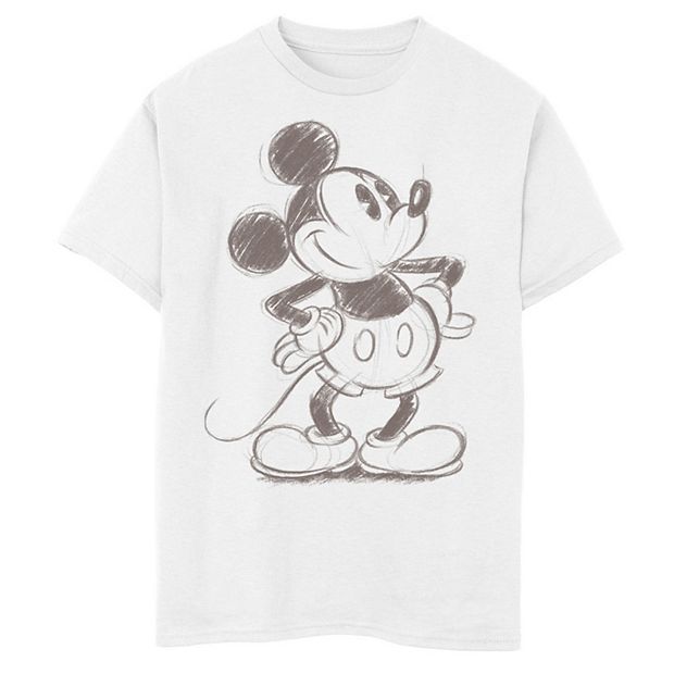 Disney's Mickey Mouse Boys 8-20 Pencil Sketch Original Tee