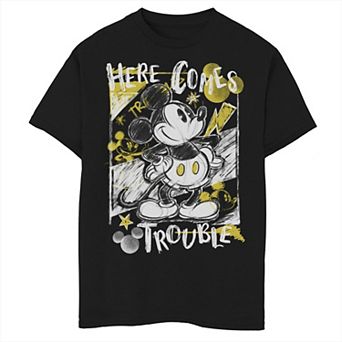Disney's Mickey Mouse Here Comes Trouble Sketch Poster Boys 8-20 Graphic Tee