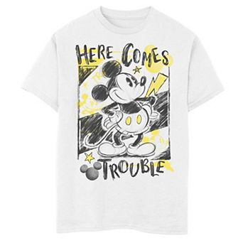 Disney's Mickey Mouse Here Comes Trouble Sketch Poster Boys 8-20 Graphic Tee