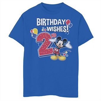 Disney's Mickey Mouse 2nd Birthday Wishes Portrait Boys 8-20 Graphic Tee