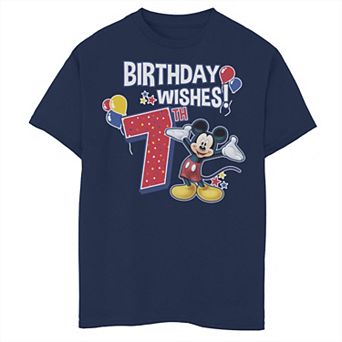 Disney's Mickey Mouse 7th Birthday Wishes Portrait Boys 8-20 Graphic Tee