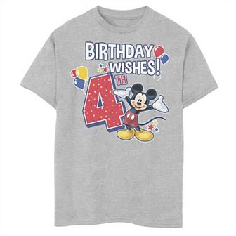 Disney's Mickey Mouse Boys 8-20 4th Birthday Wishes Portrait Tee