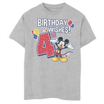 Disney's Mickey Mouse Boys 8-20 4th Birthday Wishes Portrait Tee