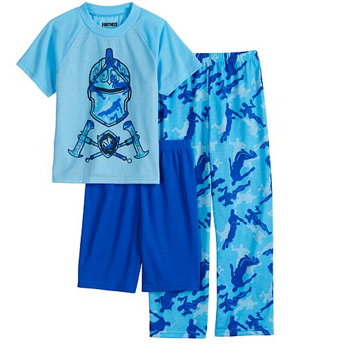 Boys 8-16 Fortnite Blue Knight Camo 3-Piece Pajama Set