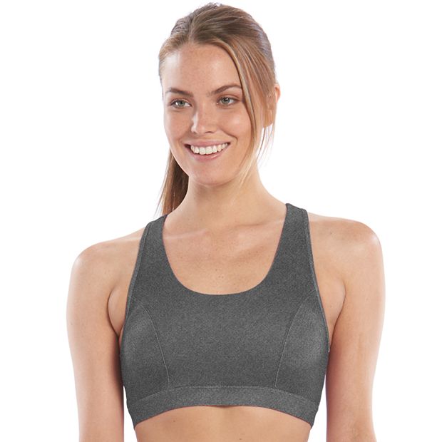 TEK GEAR Sports Bra Size Medium Gray Medium Support Keyhole Back