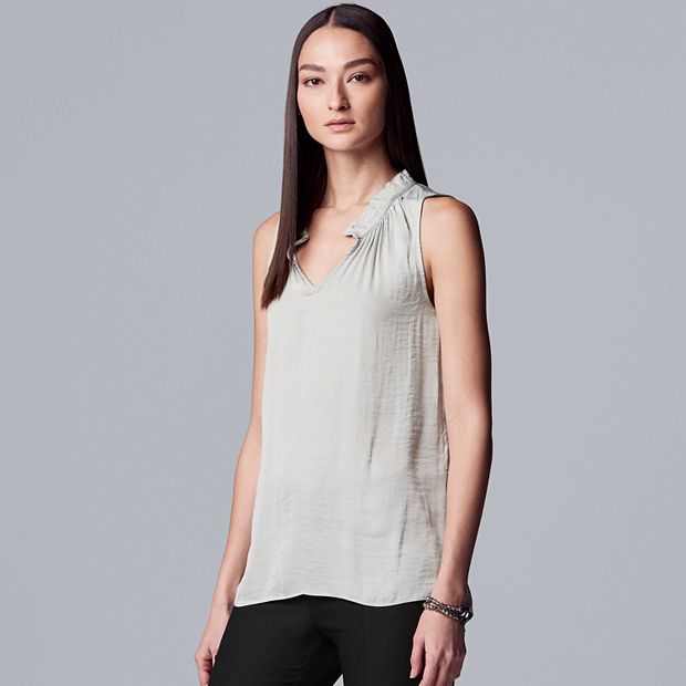 By Anthropologie Delicate Ruffle-Sleeve Tank