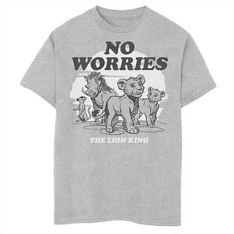 Disney's The Lion King Boys 6-20 Live Action No Worries Group Shot Graphic Tee
