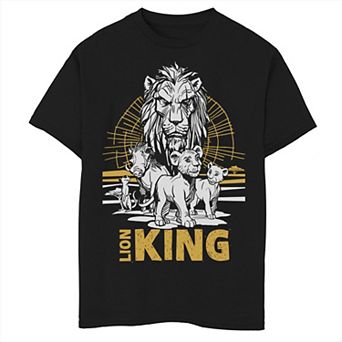 Disney's The Lion King Boys 8-20 Live Action Group Shot Sketch Poster Graphic Tee